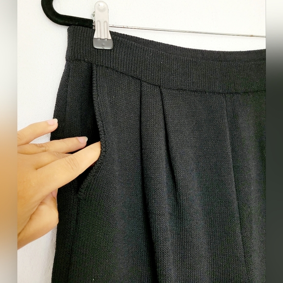 St.John Women Luxury Santana Knit Pull On Pants Wool Blend High Rise Black 10-12 - Picture 9 of 16